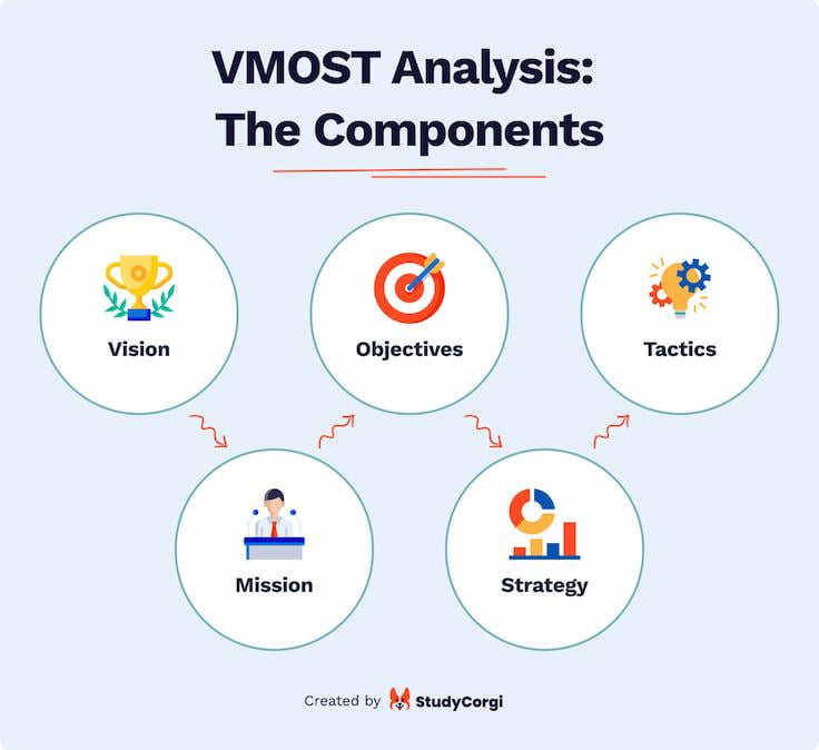 This picture lists the components of the VMOST analysis.