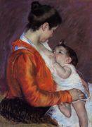 Painting "Louise Nursing Her Baby" by Mary Cassatt