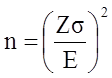 The formula used to calculate the sample size.