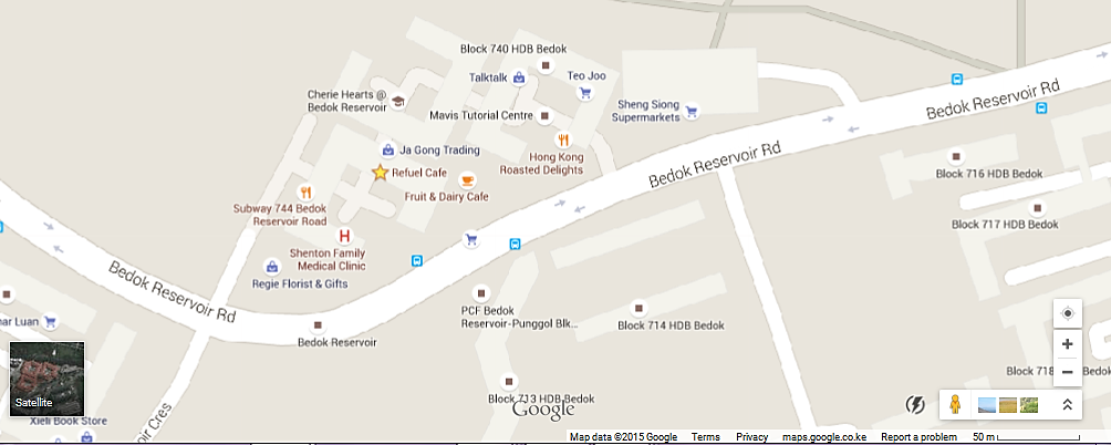 Proximity around Refuel Café. Source: Adapted from Google Maps (2015).