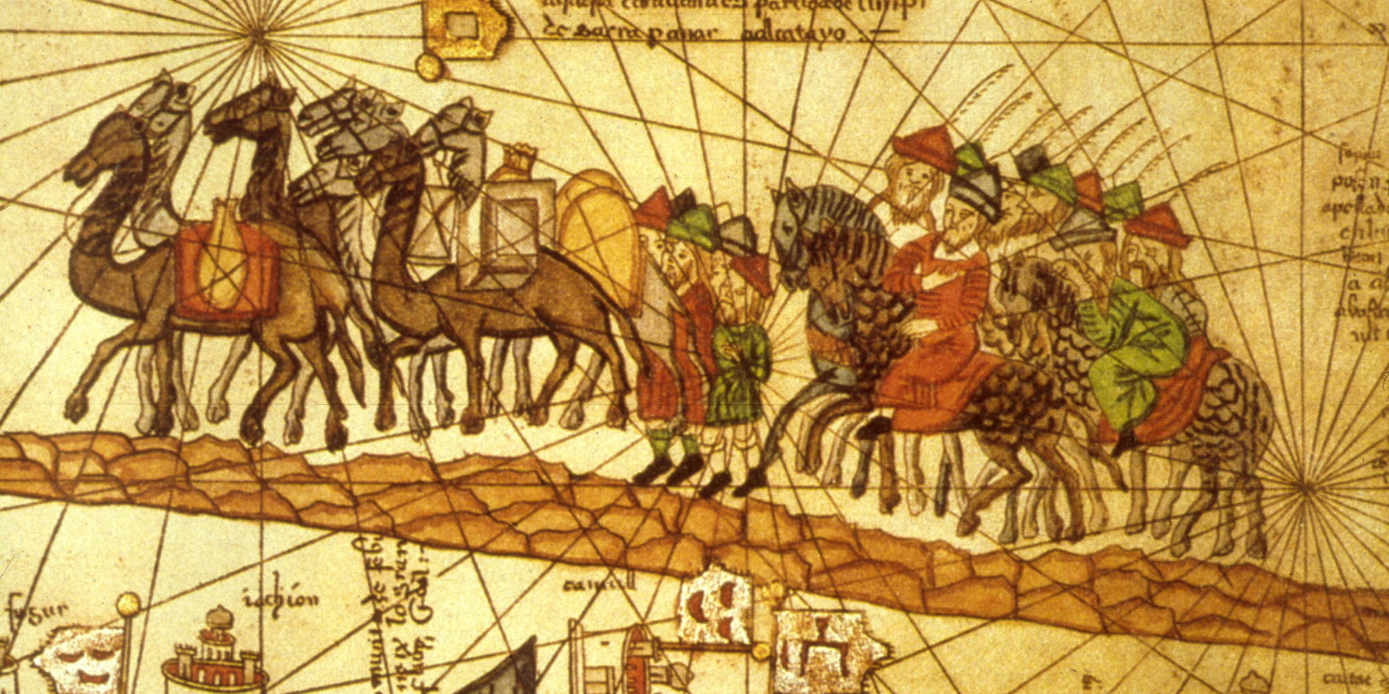 A caravan on the Silk Road; circa 1380