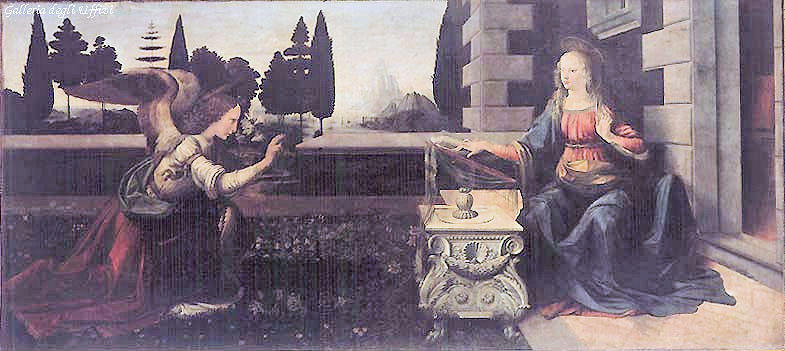Leonardo Da Vinci’s The Annunciation, painted c.1473