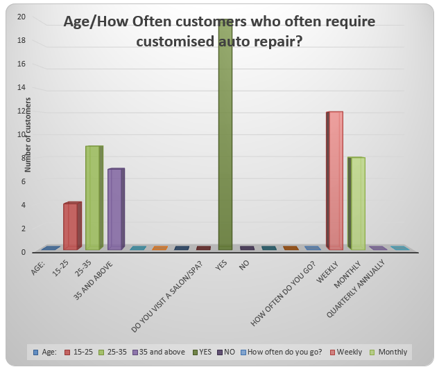 Age/How Often customers who often require customised auto repair