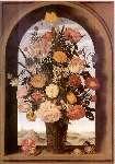 Ambrosius Bosschaert, Bouquet of Flowers in a Window Niche.