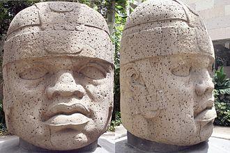 An Olmec stone head