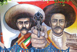 Mural of Pancho Villa and Zapata