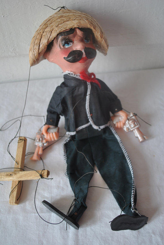 Pancho Villa Vintage Puppet Primitively Handmade
