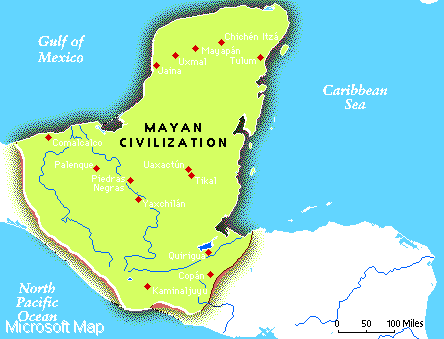 Illustration of the location: Maya kingdom