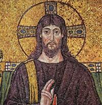 Byzantine-style mosaic representing Jesus.
