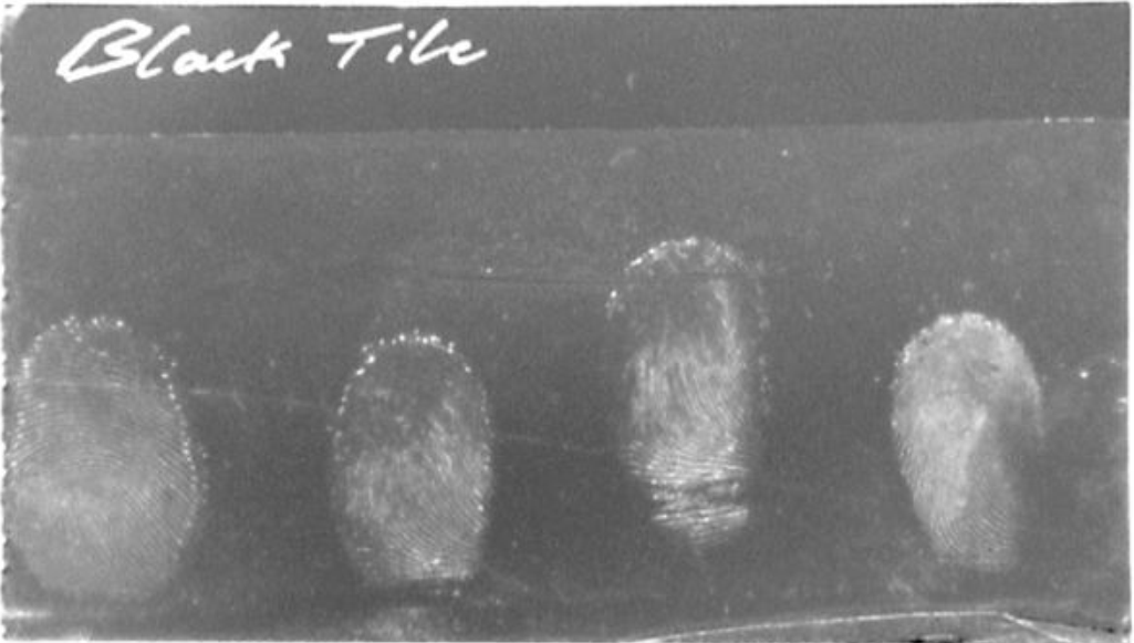 Copper powder fingerprints.