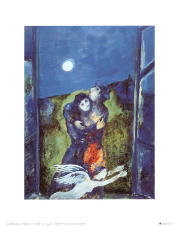 Art print-Lovers in moonlight