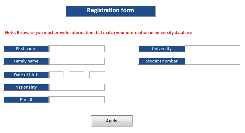  The Interface of the Controller Registration Form.