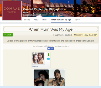 Campaign by Conrad Centennial “When My Mum was My Age” on Facebook