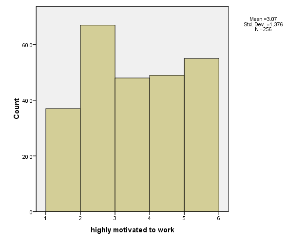 Histogram of workers motivation.