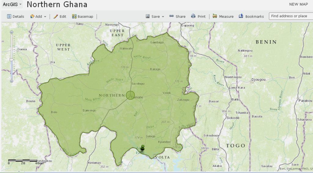 Northern Ghana Map