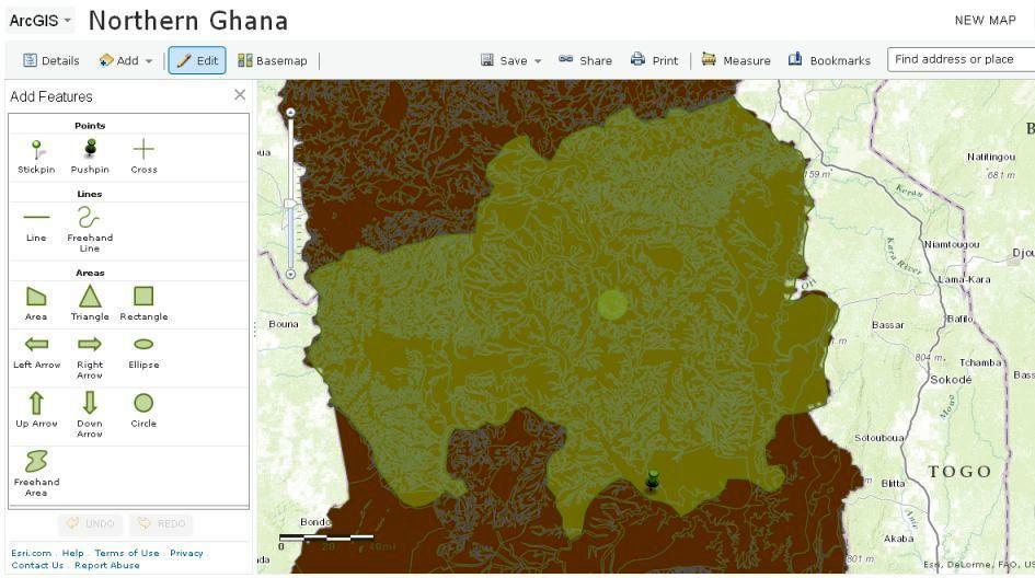 Northern Ghana maps showing the major soil types.
