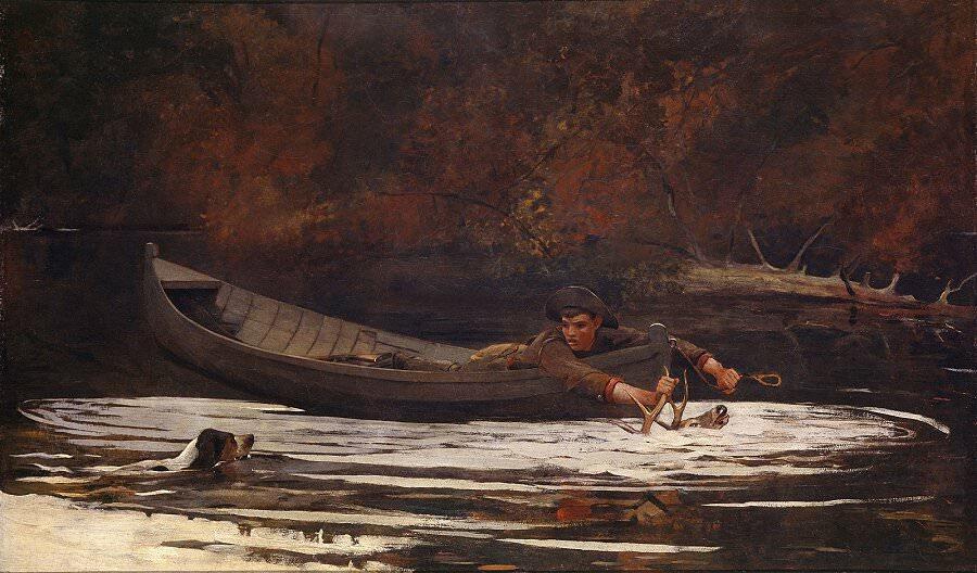 Hound and Hunter, Winslow Homer, 1892, oil on canvas 