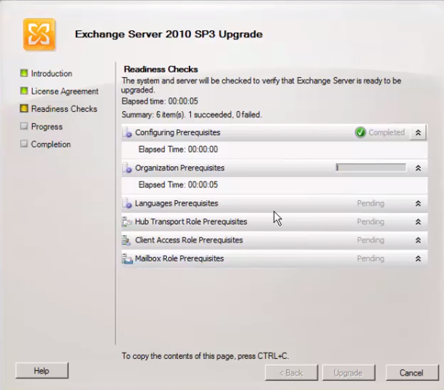 Exchange server 2010 SP3 upgrade