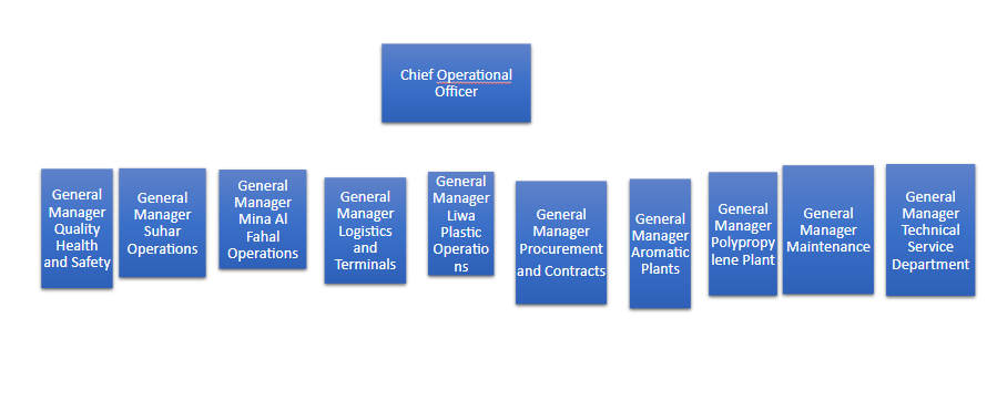 Organisation chart: chief operational officer and subordinates.