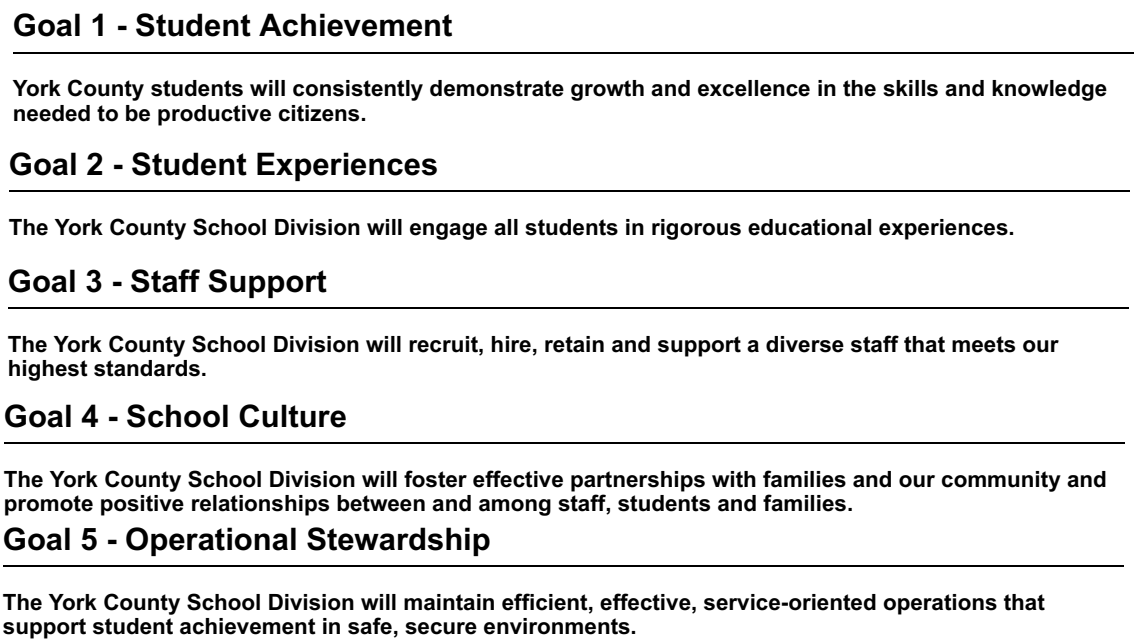 YCSD strategic plan: goals.