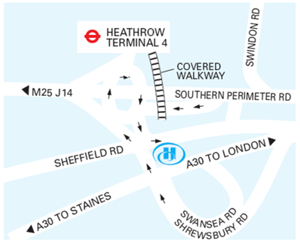 Location Map of Hilton London Heathrow Airport.