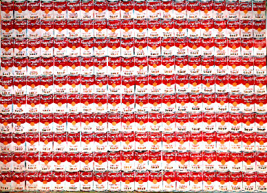 The artwork of Warhol, 200 cans