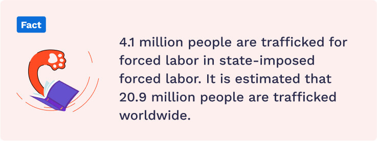 Human trafficking for forced labor statistics.