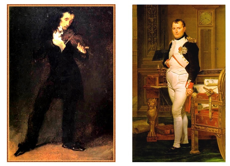 ‘Paganini’ by Delacroix and ‘Napoleon in his Study’ by Jacques-Louis David