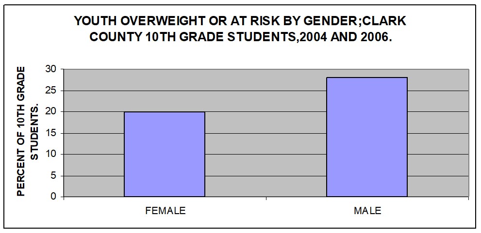 Youth overweight or at risk by gender