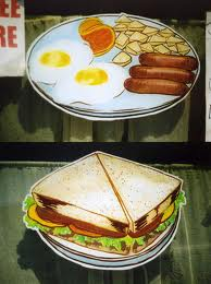 Graphical presentation of unhealthy breakfast and lunch