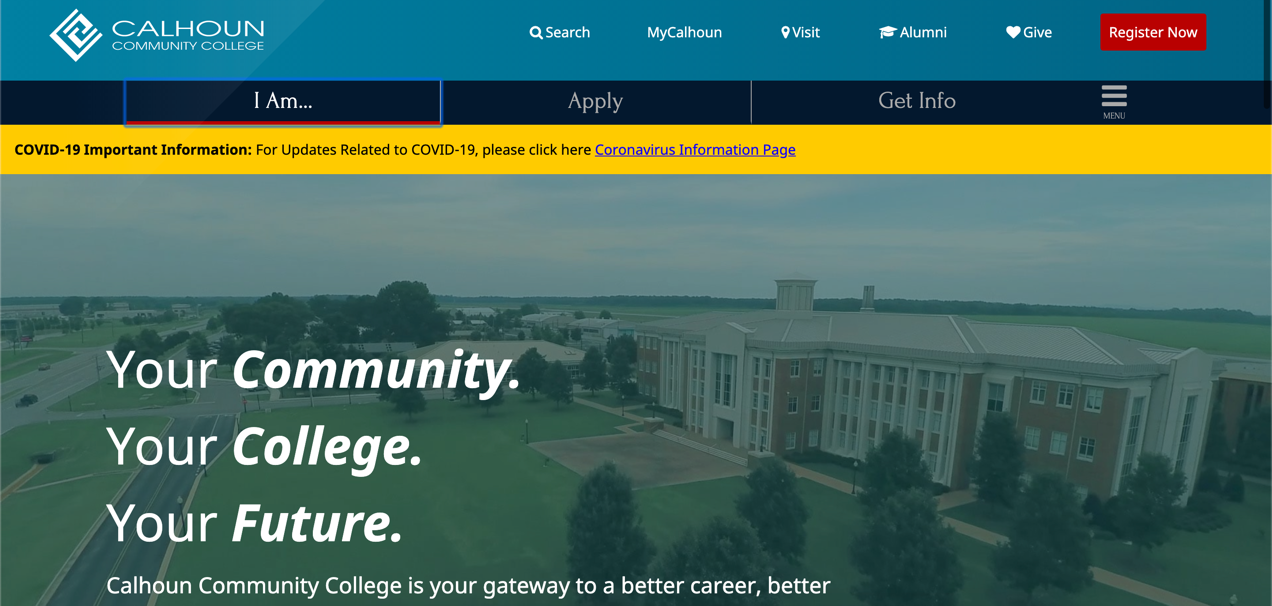 Calhoun Community College homepage
