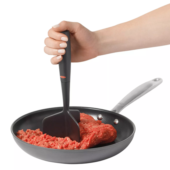 The mix & chop tool is excellent for breaking up ground beef while cooking and mixing at the same time