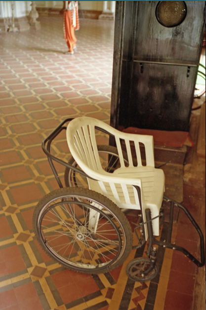 Monoblock wheelchair.