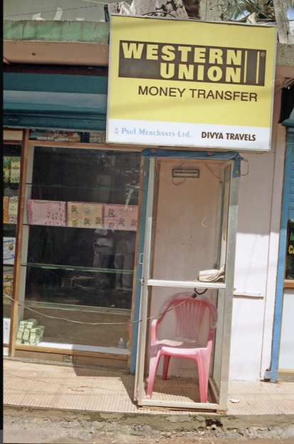 Currency exchange in India.