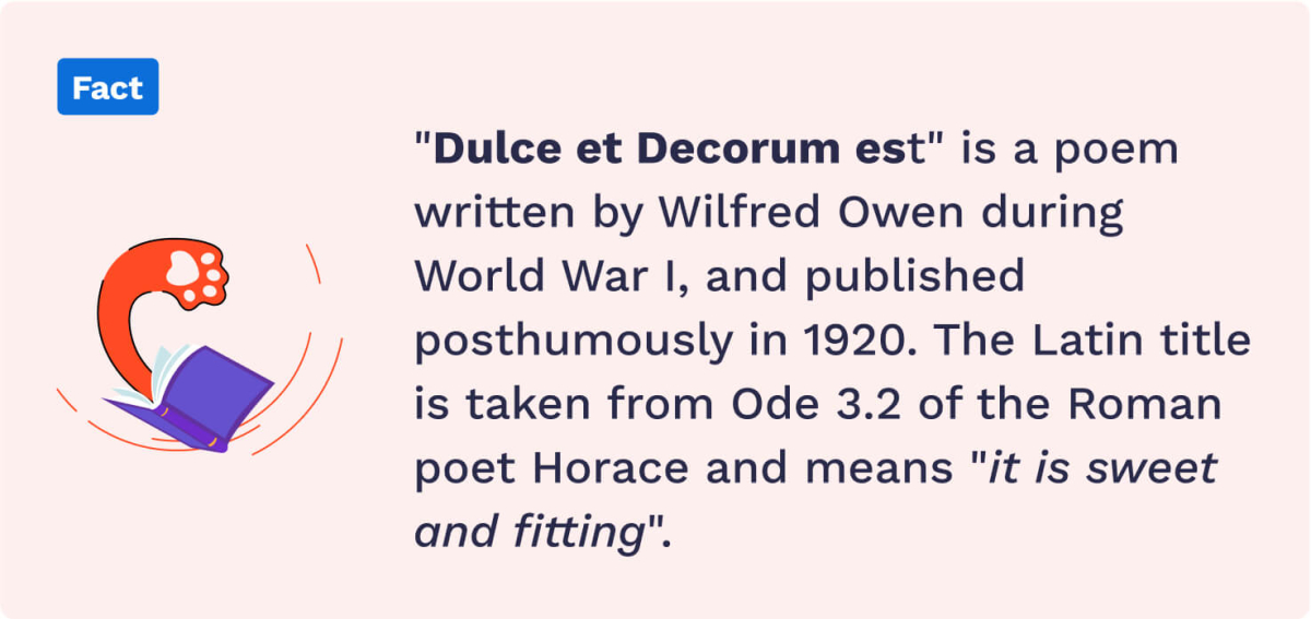 Dulce et Decorum est. Poem by Wilfred Owen.