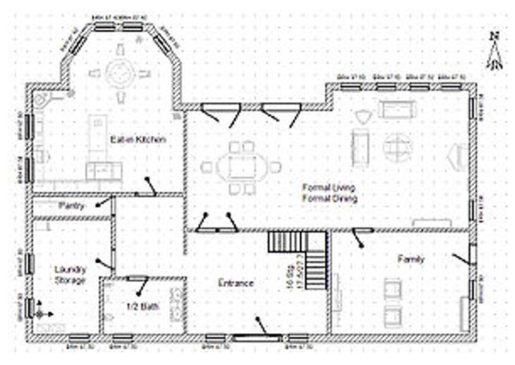 Sample floor plan of a single-family home