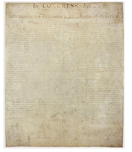 The Declaration of Independence, front side 