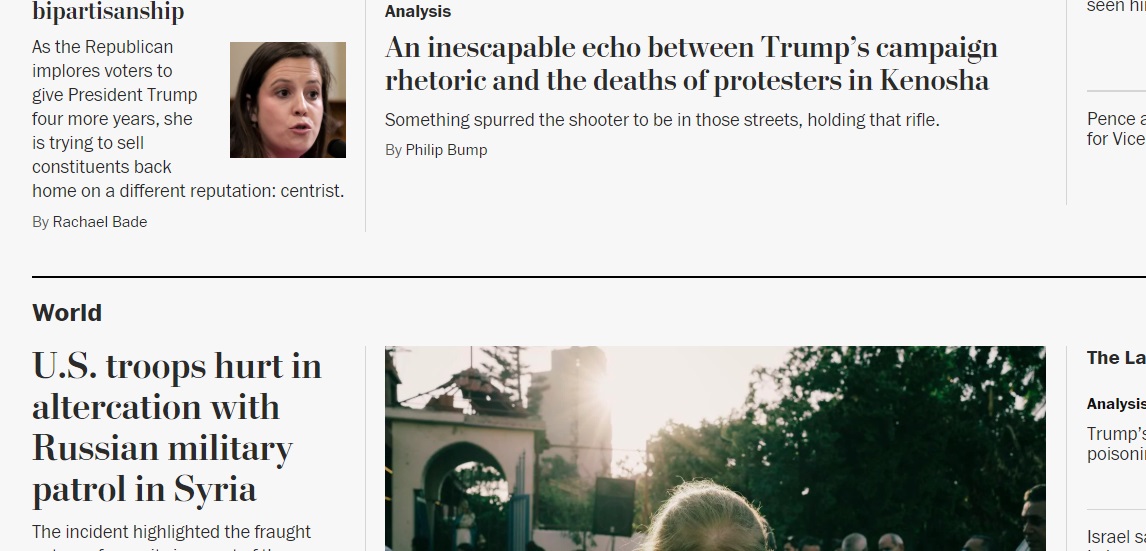 The repetitive element of The Washington Post website design.
