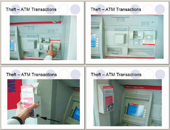 The preparing of an ATM for identity theft is shown above.