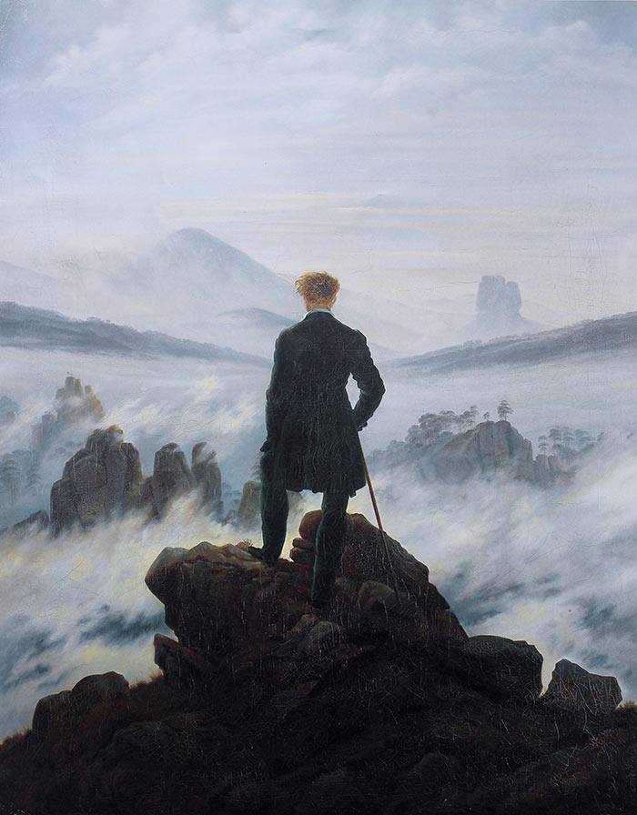 “Wanderer Above the Sea of Fog” by Friedrich