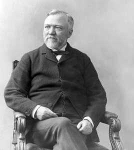 The photo of Andrew Carnegie