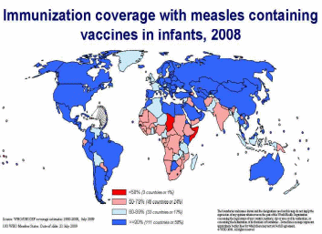 Immunization coverage with measles containing vaccines in infants