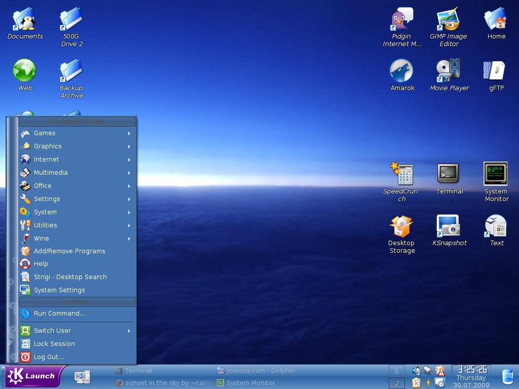 Showing Linux OS Home screen (Ubuntu). 