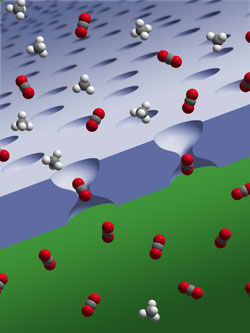 Computer generated image of a polymer membrane. 