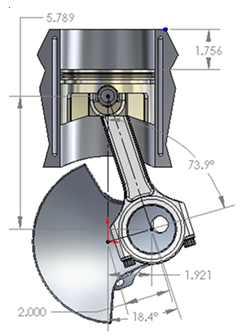 Both the magnitude and the piston’s position with respect to time, an effect that influences the crank speed.