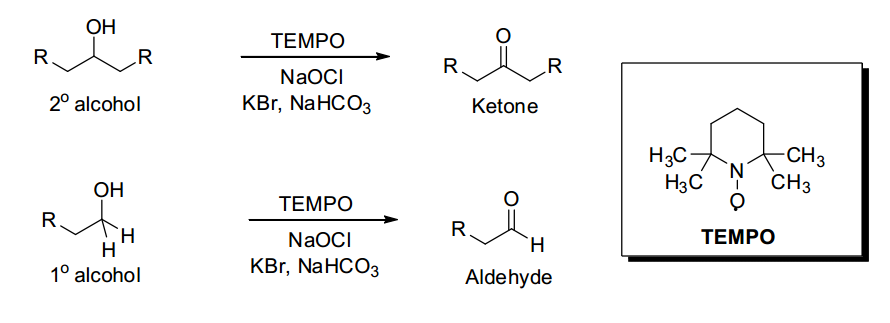 Oxidation reaction using TEMPO as the catalyst 
