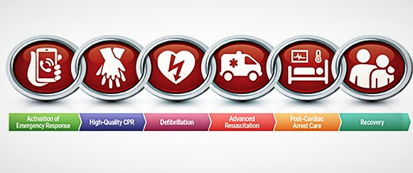Chain of Survival from: "What is CPR?" American Heart Association (AHA).