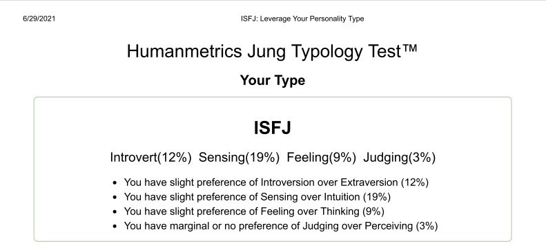 ISFJ: Leverage Your Personality Type Results