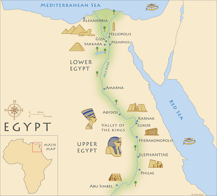 The Map of Ancient Egypt.
