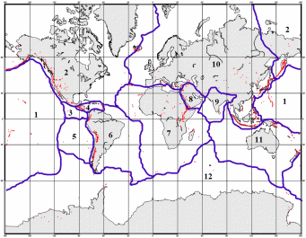 Plate boundaries map